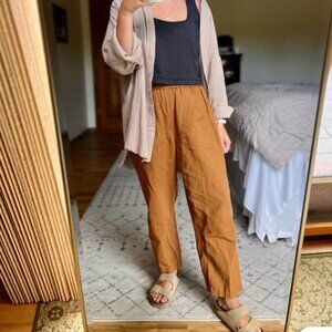 Quince 100% European Linen Pants in Golden Brown (Small)